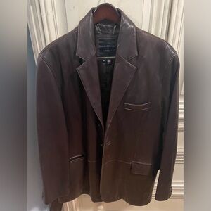 Men’s Knoles & Carter Brown Leather Blazer Jacket. Size XL